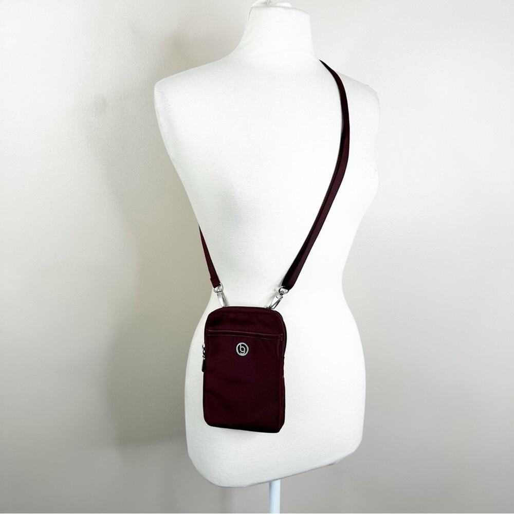 NEW BG By Baggallini RFID Protected Purple Maroon Travel Crossbody Bag